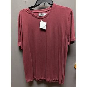 Topman NEW mens tshirt short sleeve burgundy wine crew neck cotton casual